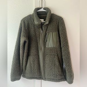 Abercrombie Olive Green Sherpa Jacket